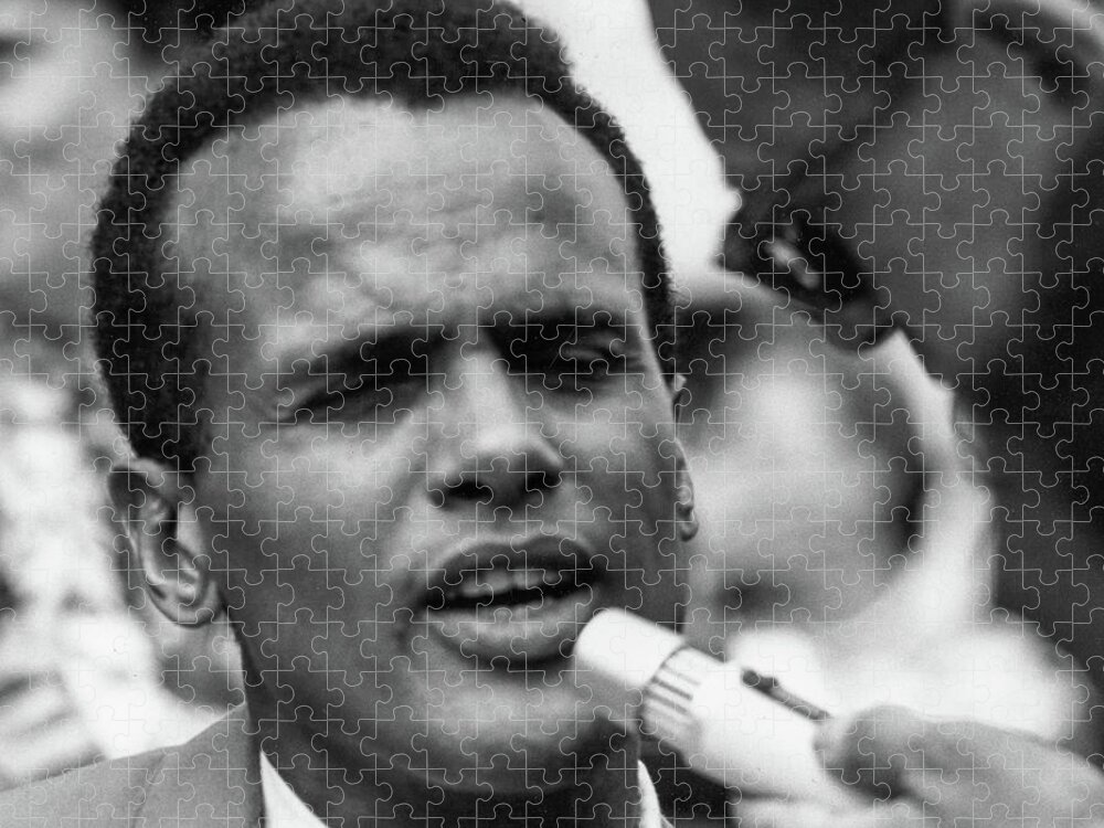 Harry Belafonte Jigsaw Puzzle featuring the photograph Harry Belafonte at the civil rights march Washington DC by US Archives