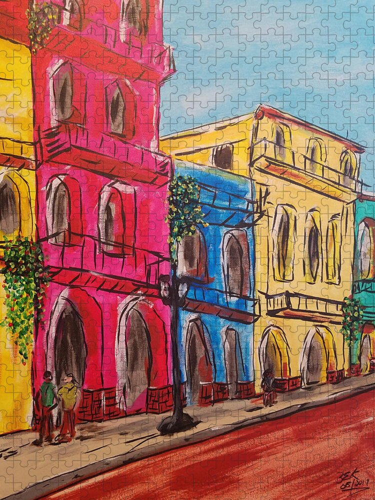 Cuba Jigsaw Puzzle featuring the painting Havana by Brent Knippel