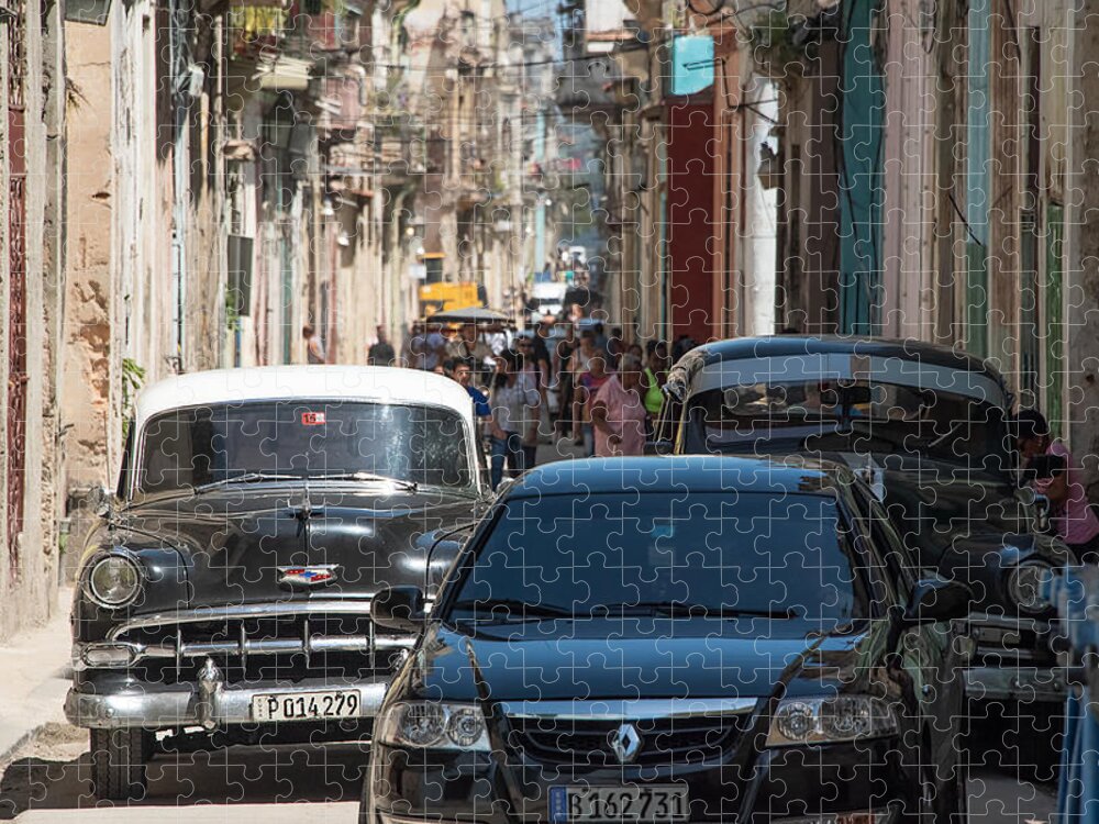 Cuba Jigsaw Puzzle featuring the photograph Havana Traffic by Paul Plaine