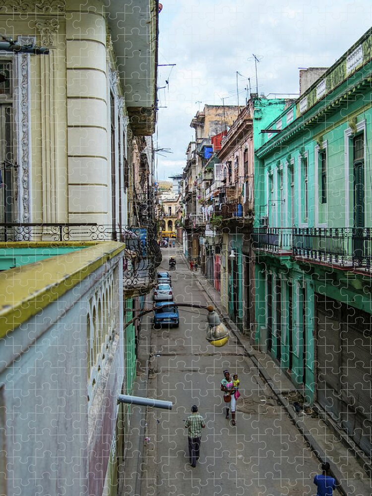 Cuba Jigsaw Puzzle featuring the photograph Havana's street from up. Cuba by Lie Yim
