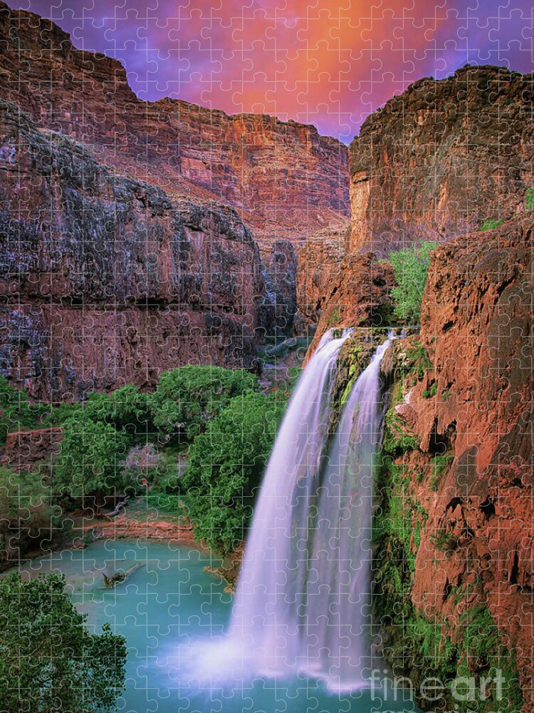 America Puzzle featuring the photograph Havasu Falls by Inge Johnsson