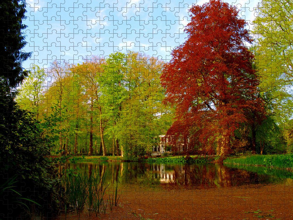 Hawthorn Jigsaw Puzzle featuring the photograph Hawthorn pond by Luc Van de Steeg