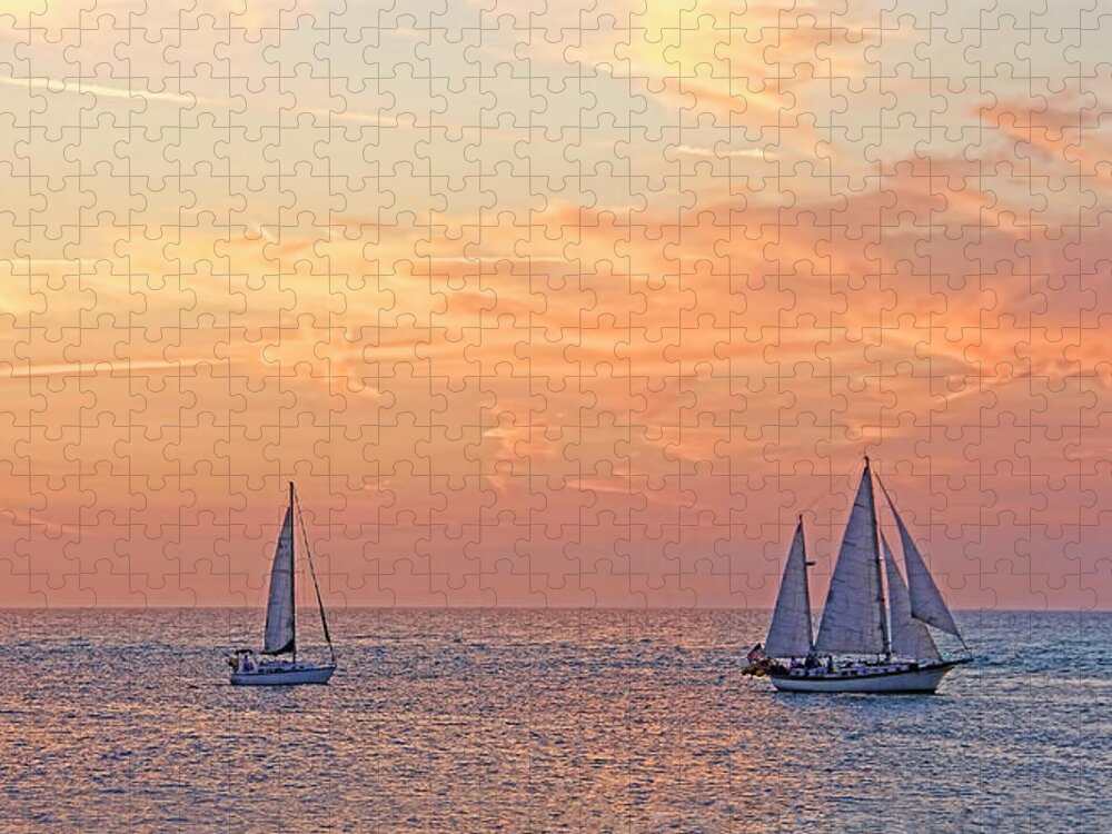 Sailboat Jigsaw Puzzle featuring the photograph Heading For Port by HH Photography of Florida