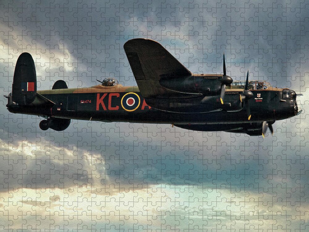 Aircraft; Classic; Historic; Raf; Bbmf; Lancaster; Bomber; Warbird; Battle Of Britain; Ww2 Jigsaw Puzzle featuring the photograph Heading Out, Lancaster, Last of Many by Martyn Boyd