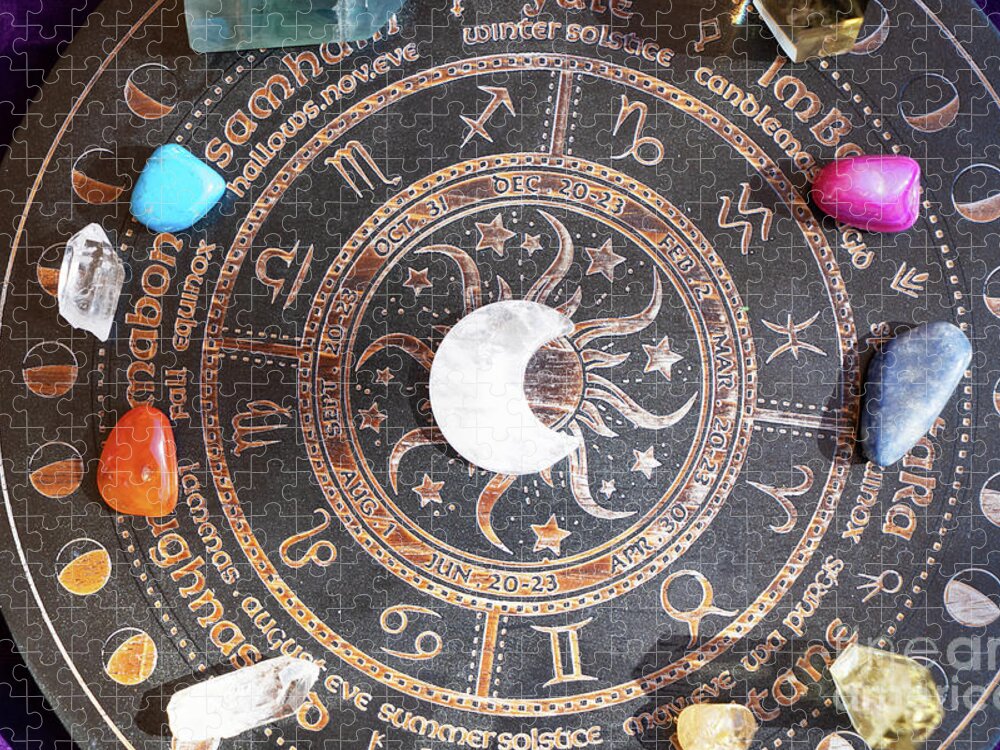 Horoscope Jigsaw Puzzle featuring the photograph Healing Crystals by Anastasy Yarmolovich