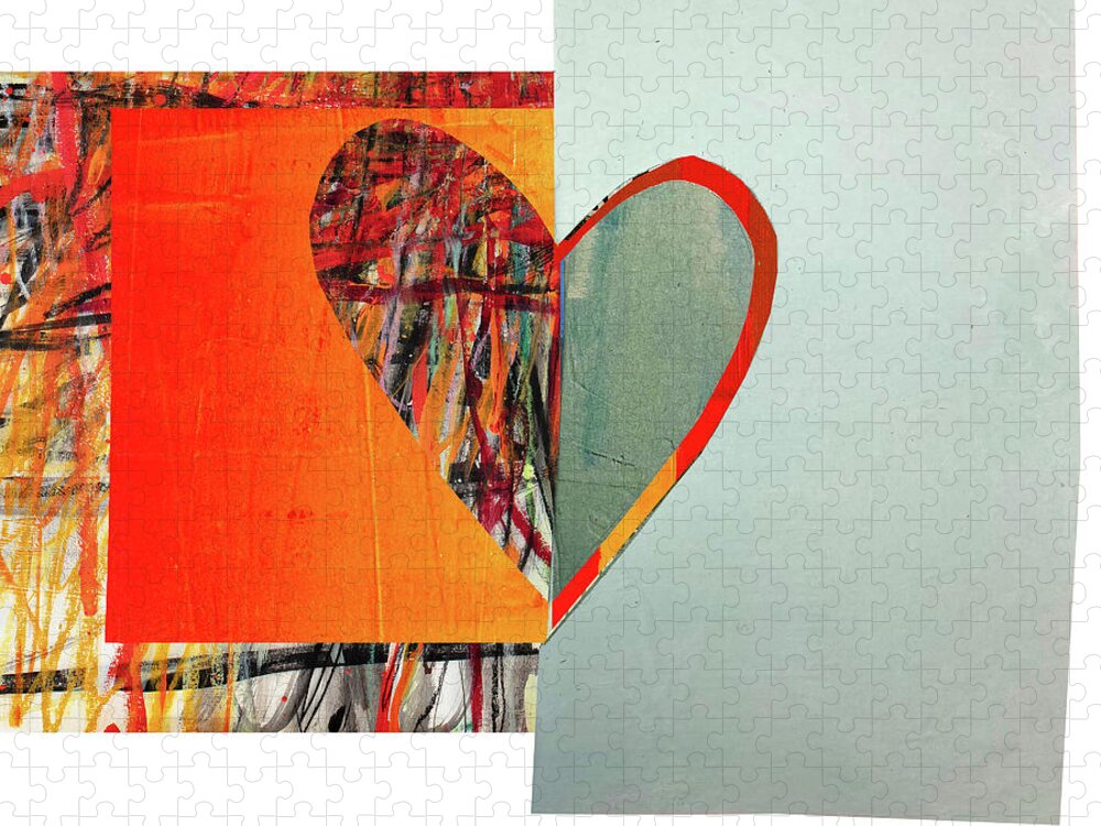 Abstract Art Jigsaw Puzzle featuring the digital art Heart Collage #72 by Jane Davies