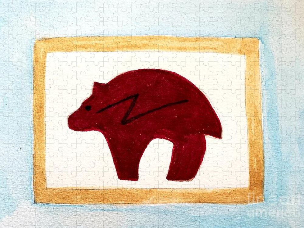  Jigsaw Puzzle featuring the painting Heartline of the Bear by Margaret Welsh Willowsilk