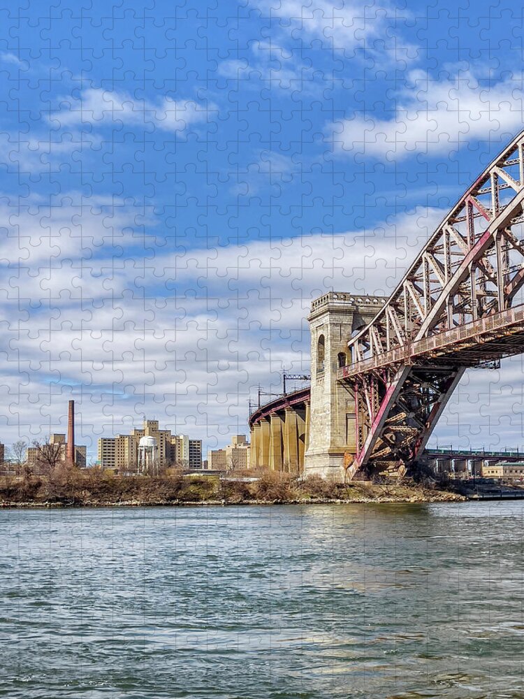 Astoria Park Jigsaw Puzzle featuring the photograph Hell Gate Bridge Portrait by Cate Franklyn