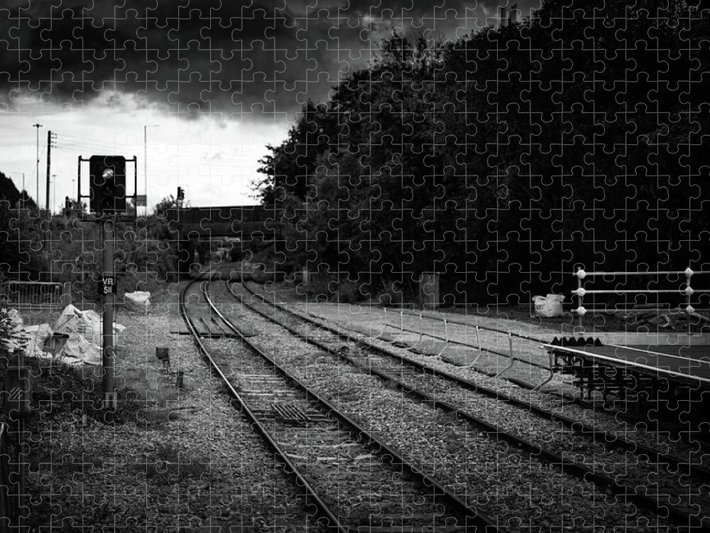 Monochrome Jigsaw Puzzle featuring the photograph Hello dark skies by Gavin Lewis
