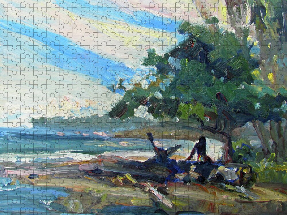 Caribbean Coast Jigsaw Puzzle featuring the painting Her Favorite Spot by John McCormick