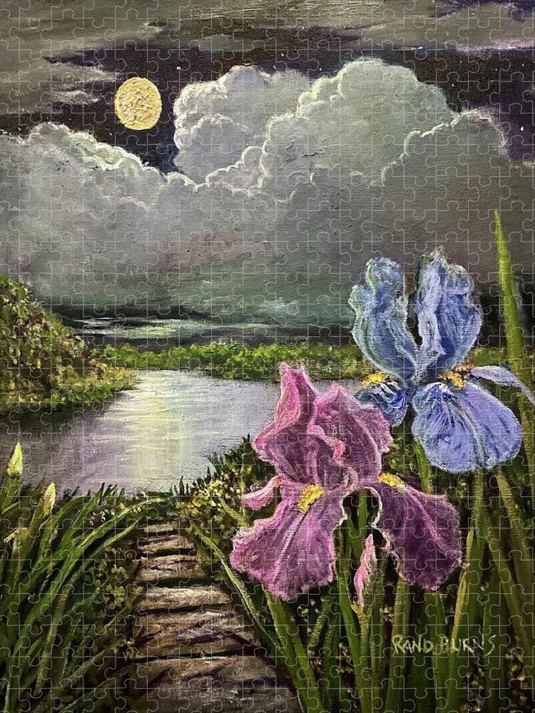 Here Jigsaw Puzzle featuring the painting Here To Beyond The Garden Path by Rand Burns