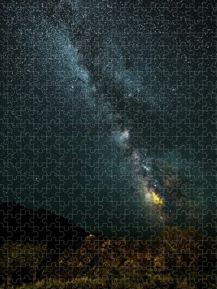 Milky Way Jigsaw Puzzle featuring the photograph High Desert Milky Way 3 by Ron Long Ltd Photography