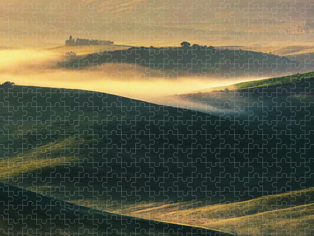 Italy Jigsaw Puzzle featuring the photograph Hilly Tuscany Valley by Evgeni Dinev