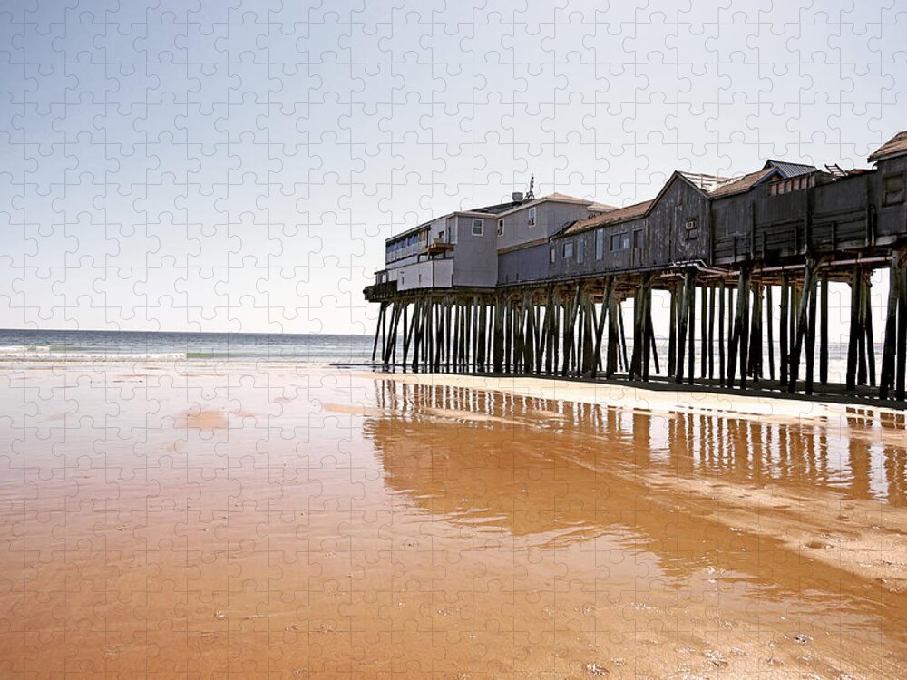 Maine Jigsaw Puzzle featuring the photograph Historic Piers at Old Orchard Beach by Lisa Cuipa
