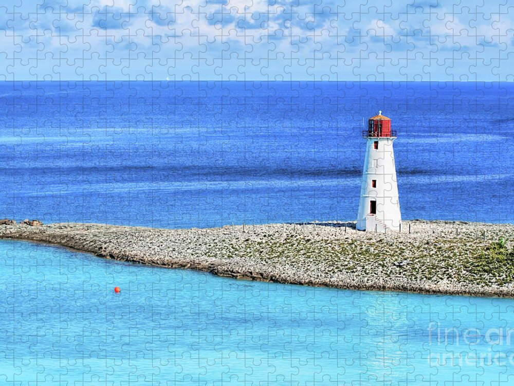 Nassau Lighthouse Jigsaw Puzzle featuring the photograph Hog Island Lighthouse by Olga Hamilton