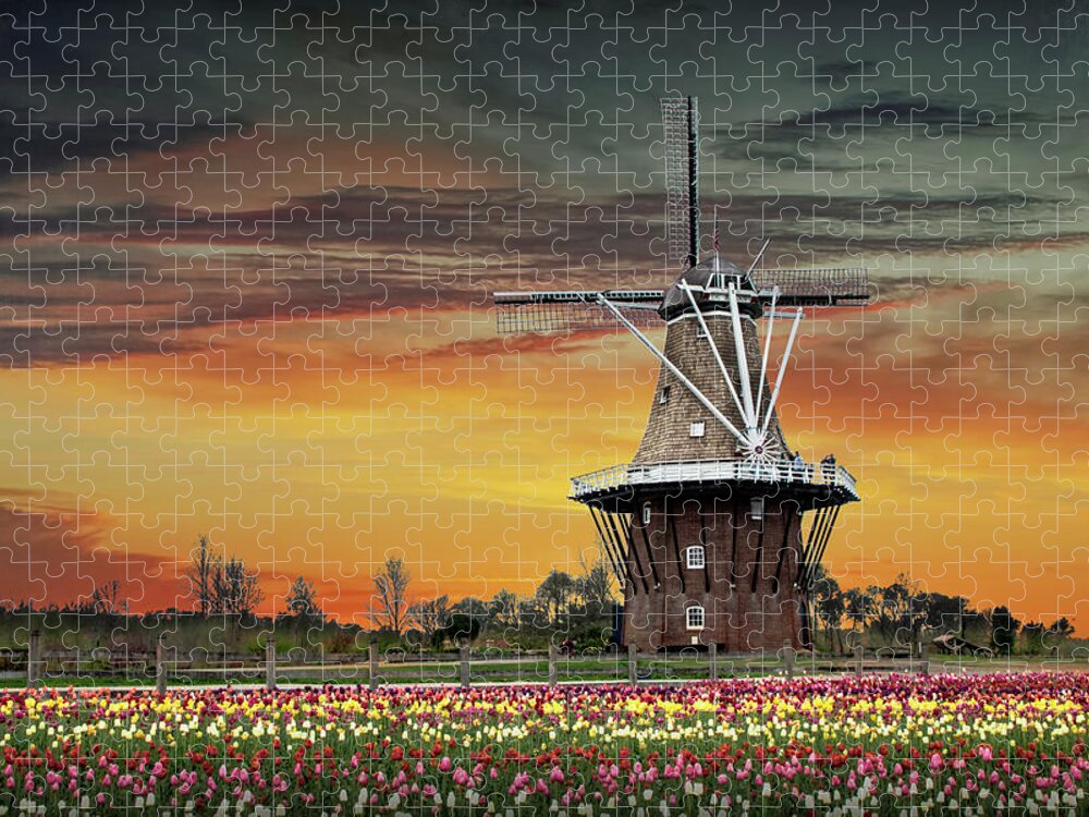 Art Jigsaw Puzzle featuring the photograph Holland Michigan Dutch Windmill by Randall Nyhof