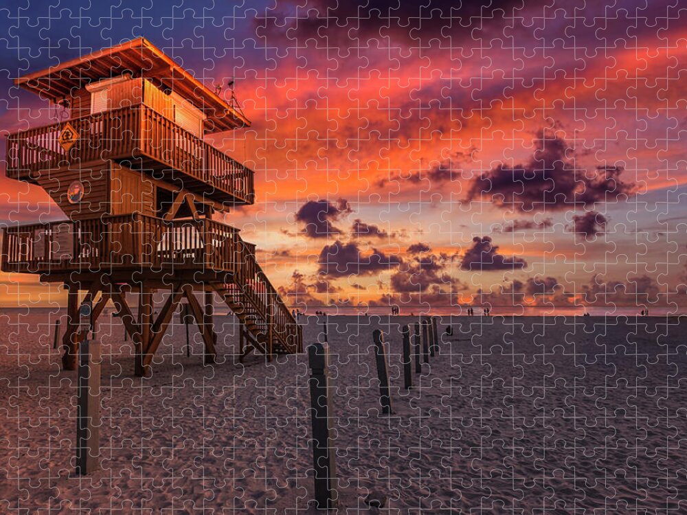 Anna Maria Island Jigsaw Puzzle featuring the photograph Holmes Beach Sunset by ARTtography by David Bruce Kawchak