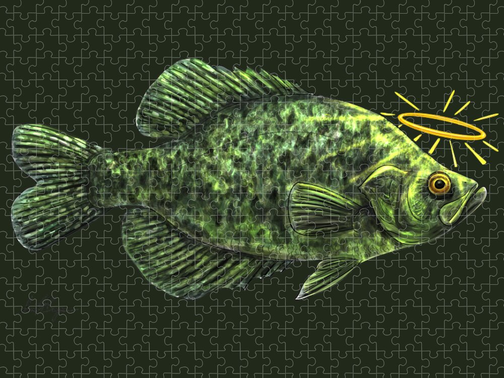 Haha Very Puny Jigsaw Puzzle featuring the digital art Holy Crappie by David Burgess