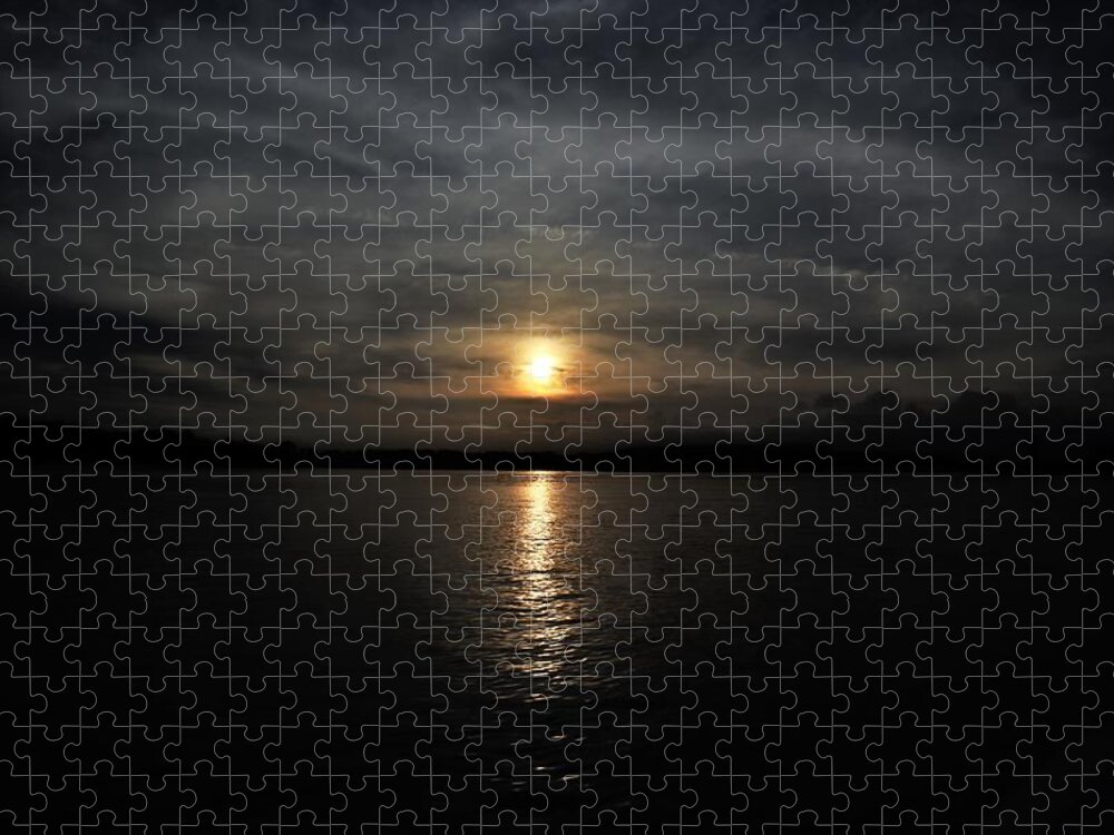 Lake Jigsaw Puzzle featuring the photograph Holy Darkness Sunset by Ed Williams