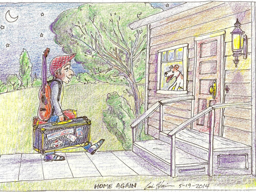 Home Jigsaw Puzzle featuring the drawing Home Again by Eric Haines