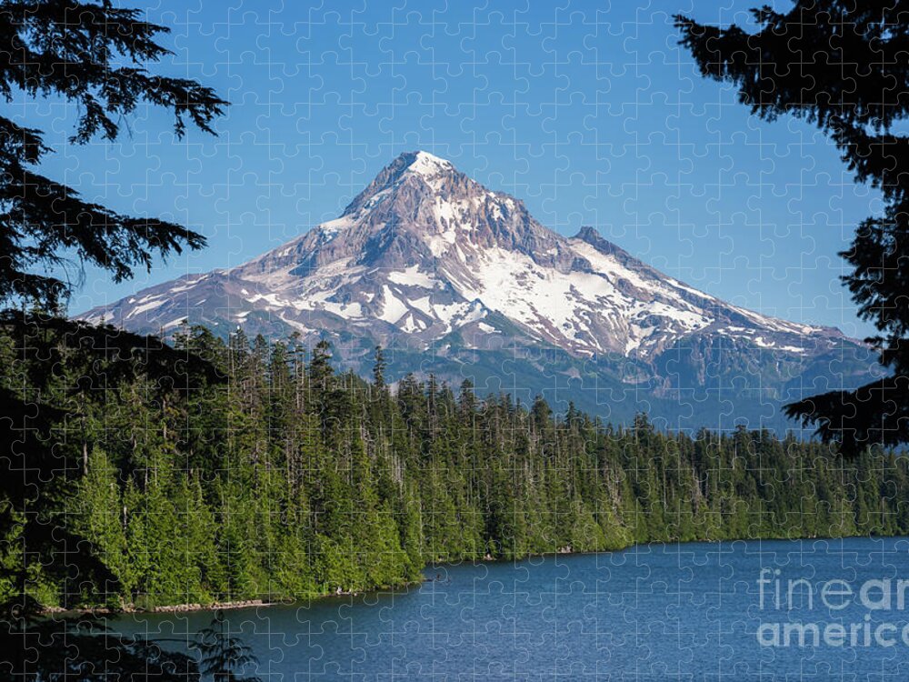 Hood Mountain Jigsaw Puzzle featuring the photograph Hood Mountain From Lost Lake by Michael Ver Sprill