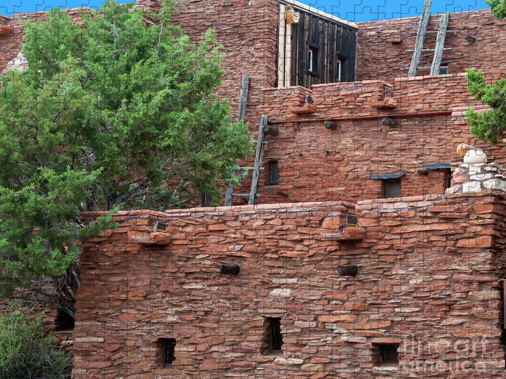 Grand-canyon Jigsaw Puzzle featuring the photograph Hopi House Ladders by Kirt Tisdale