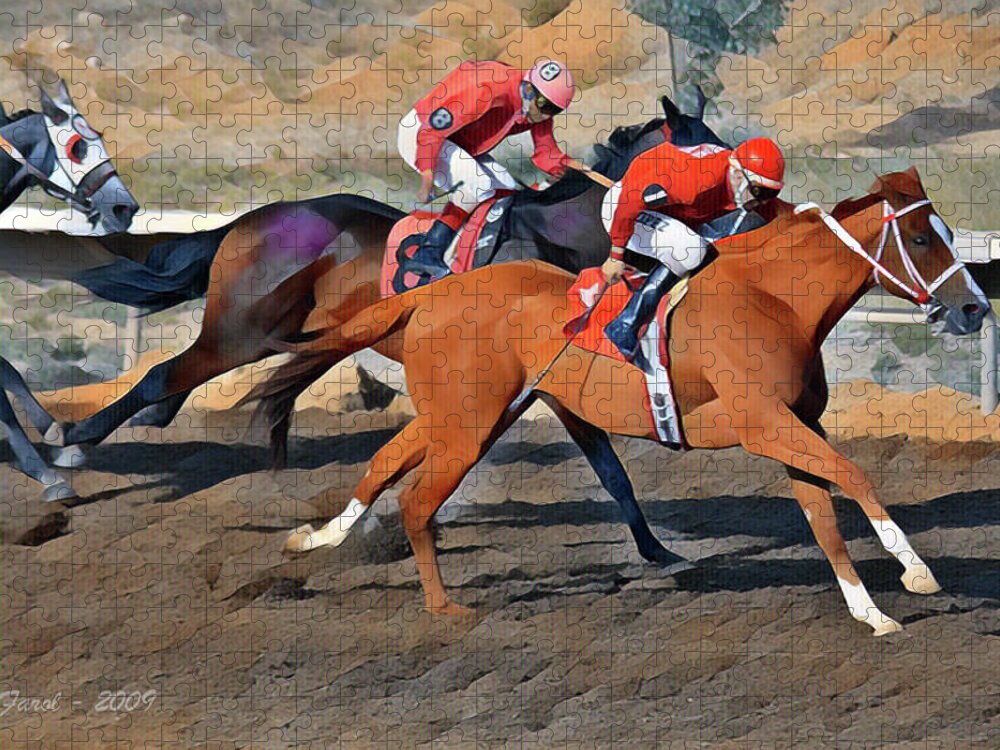 Horses Jigsaw Puzzle featuring the photograph Horse Race by Farol Tomson