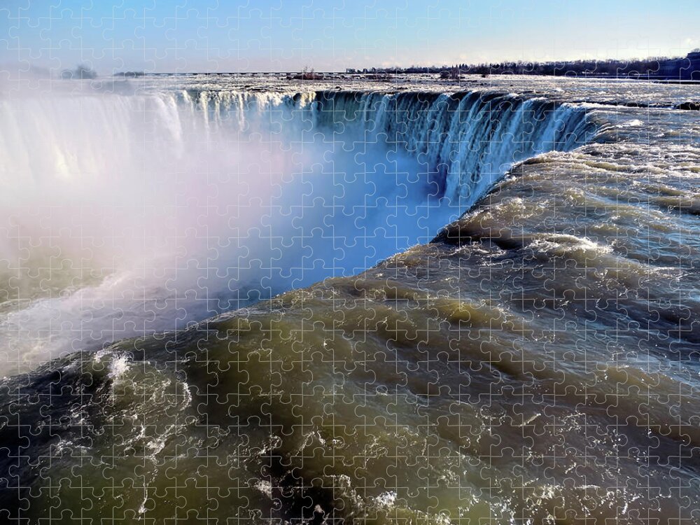 Abyss Jigsaw Puzzle featuring the photograph Horseshoe Falls - Feel The Power by Leslie Montgomery