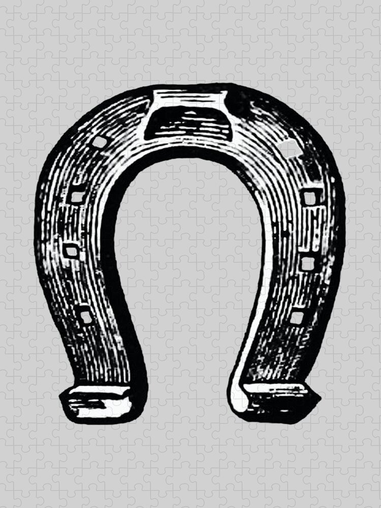 Horseshoe. Vintage. Horse shoe, Luck, Lucky, Marriage, Marry. Jigsaw Puzzle  by Tom Hill - Pixels Puzzles