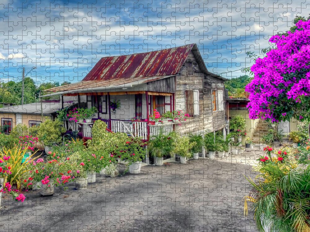 Trinidad Jigsaw Puzzle featuring the photograph House of Flowers by Nadia Sanowar