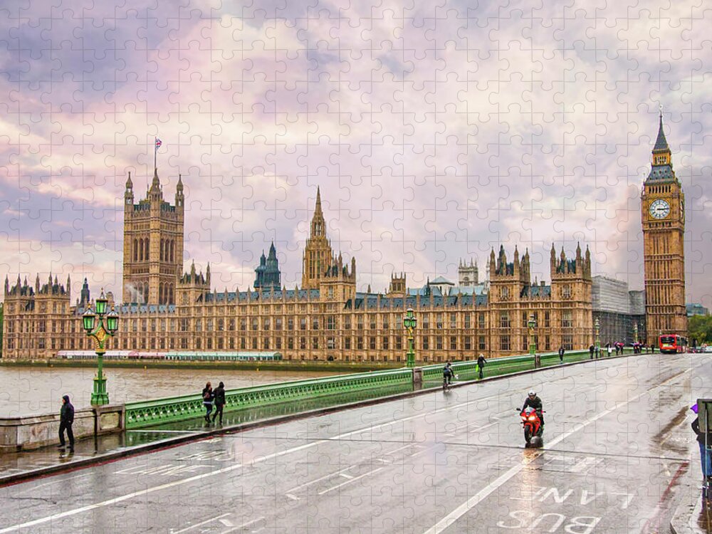 House Of Parliament Jigsaw Puzzle featuring the digital art House of Parliament London by SnapHappy Photos