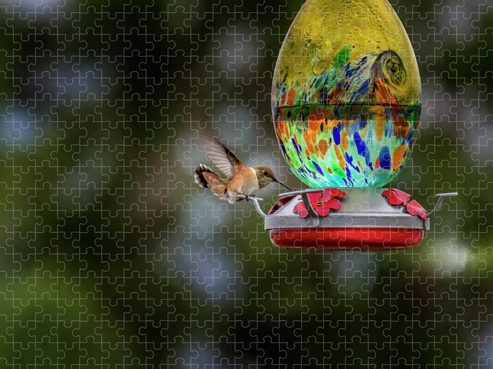  Jigsaw Puzzle featuring the photograph Hummingbird by Laura Terriere