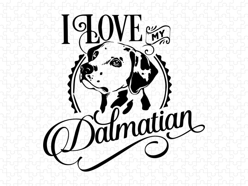 Dog Jigsaw Puzzle featuring the digital art I Love My Dalmatian by Sambel Pedes