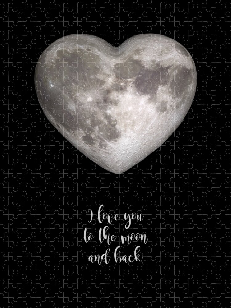 Love Jigsaw Puzzle featuring the digital art I love you to the moon and back by Delphimages Photo Creations