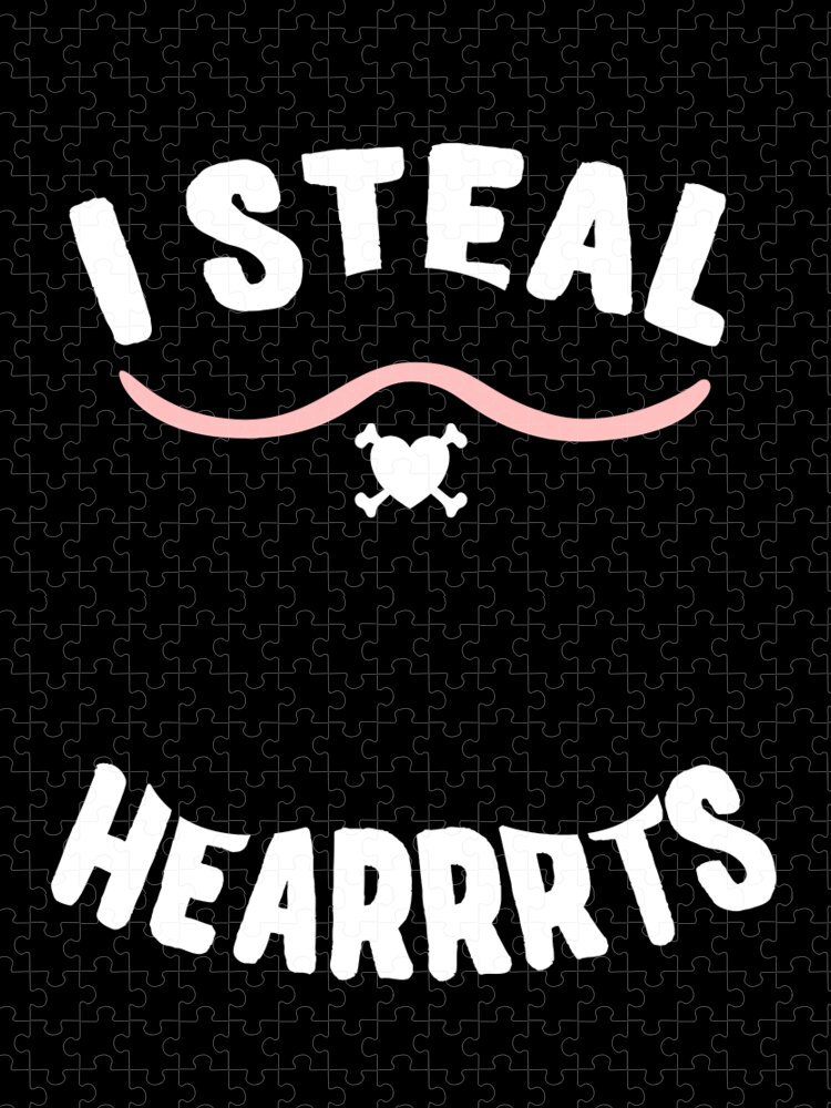Cool Jigsaw Puzzle featuring the digital art I Steal Hearrrts Valentines Pirate by Flippin Sweet Gear
