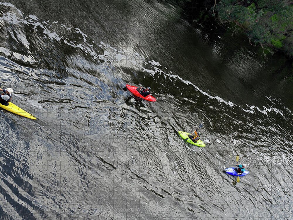 Kayaks Jigsaw Puzzle featuring the photograph I Think we'll go this Way by Elaine Teague