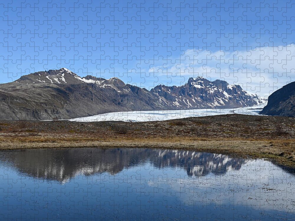 Iceland Jigsaw Puzzle featuring the photograph Iceland Mountain Reflection Blue by William Kennedy