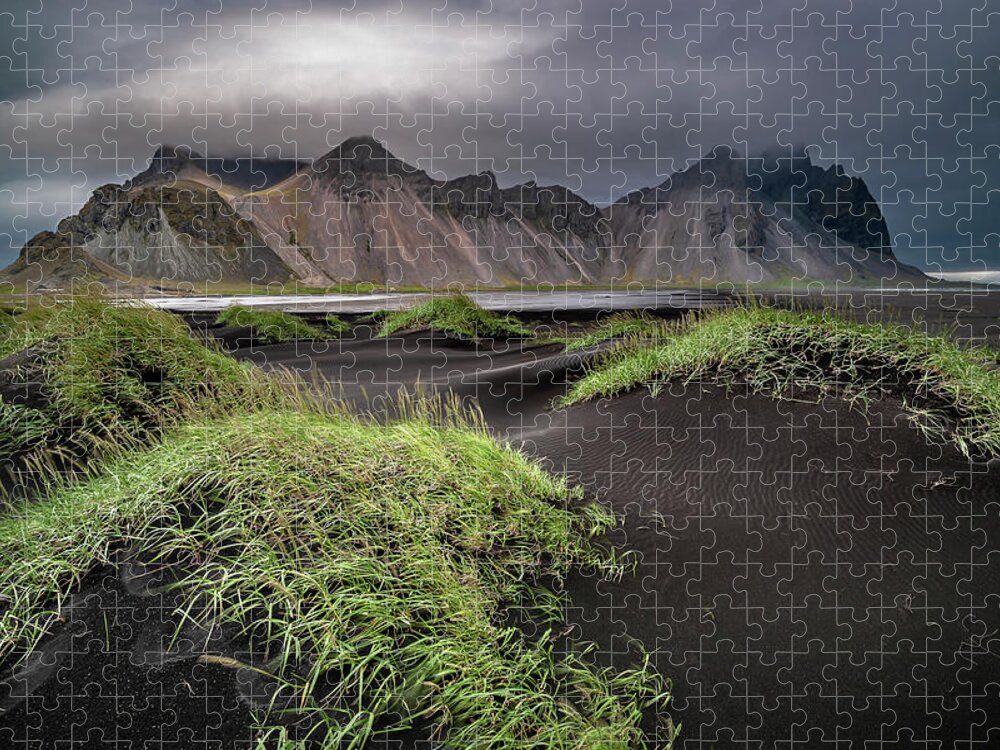 Stokksnes Jigsaw Puzzle featuring the photograph Iceland - Stokksnes and the Vestrahorn by Olivier Parent
