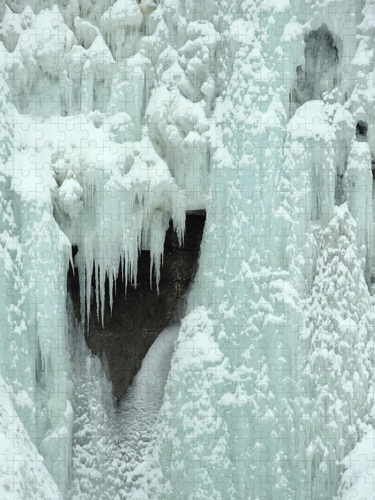 Icicles Jigsaw Puzzle featuring the photograph Icicles of the Waterfall by Nancy Griswold
