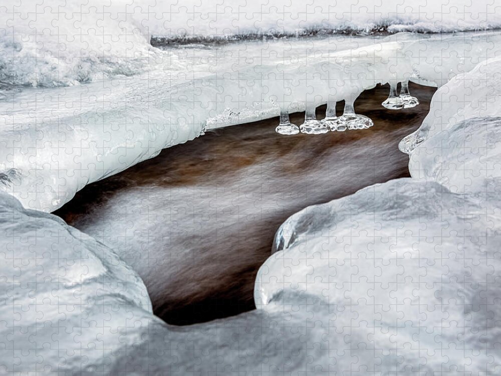 Trailsxposed Jigsaw Puzzle featuring the photograph Icy Flow by Gina Gardner