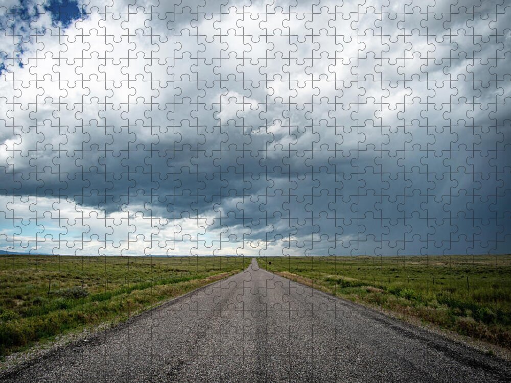 Storm Jigsaw Puzzle featuring the photograph Idaho Stormy Road by Wesley Aston