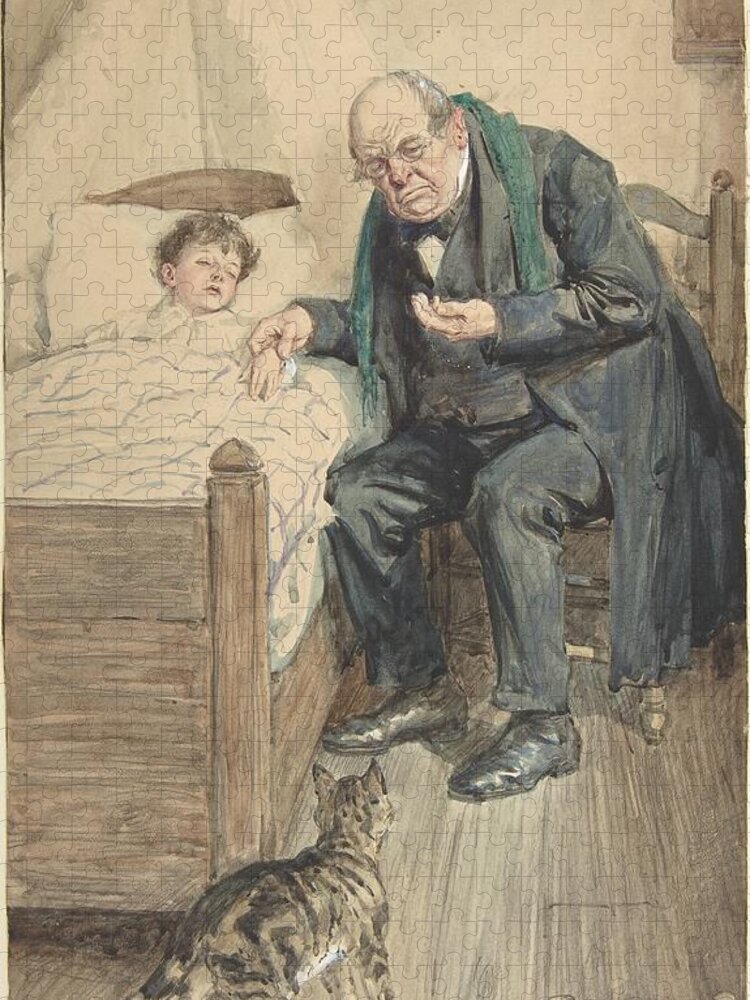 Illustration For Little Peter A Christmas Morality For Children Of Any Age Charles Edmund Brock (british Jigsaw Puzzle featuring the painting Illustration for Little Peter A Christmas Morality for Children of Any Age Charles Edmund Brock by Artistic Rifki