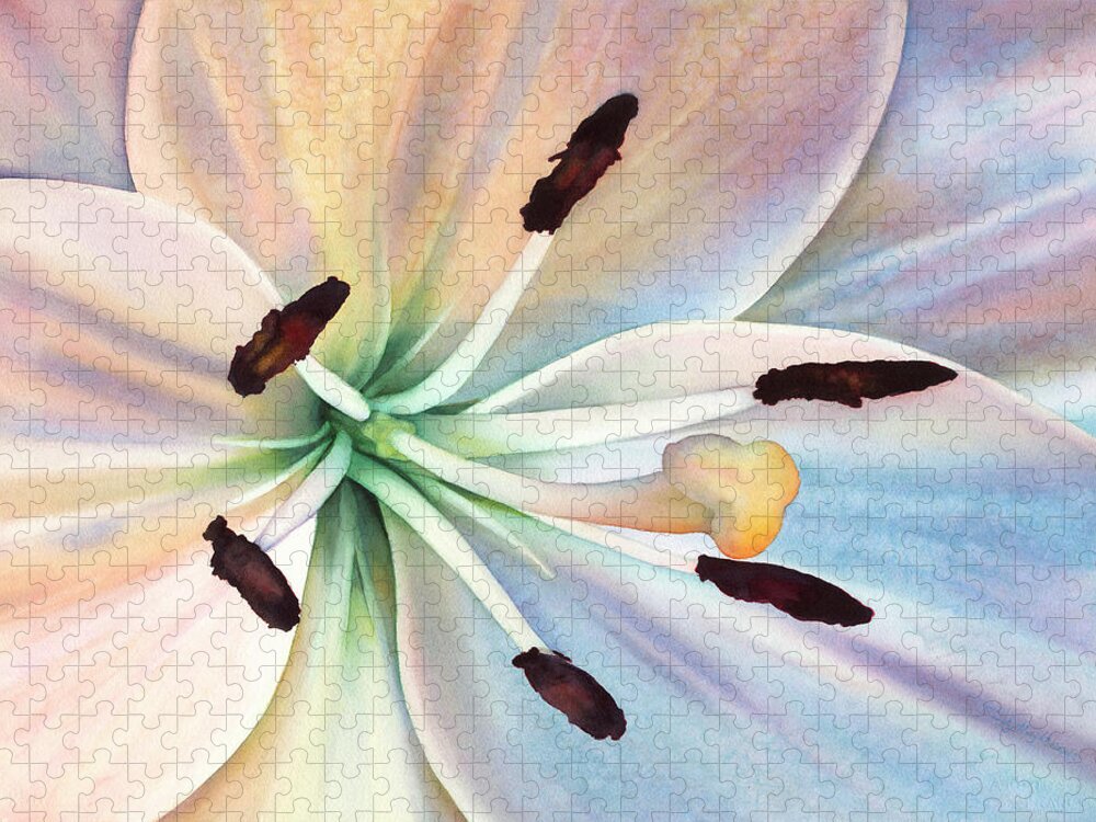 Lily Jigsaw Puzzle featuring the painting I'm Open To You by Sandy Haight