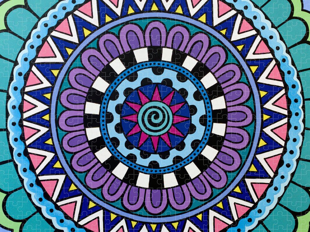 Mandala Jigsaw Puzzle featuring the painting In A Dream by Beth Ann Scott