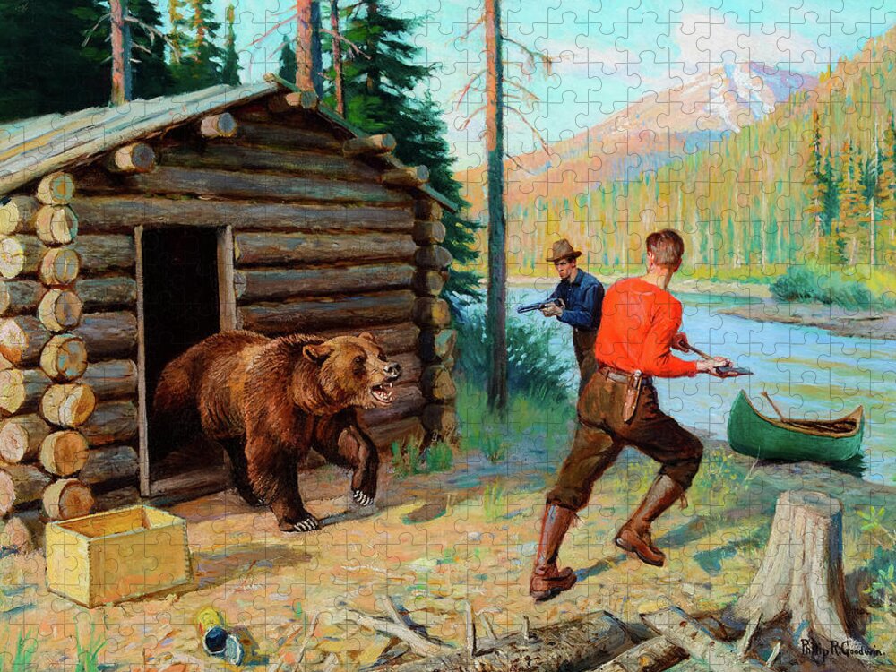 Philip R. Goodwin Jigsaw Puzzle featuring the painting In A Tight Corner by Philip Russell Goodwin