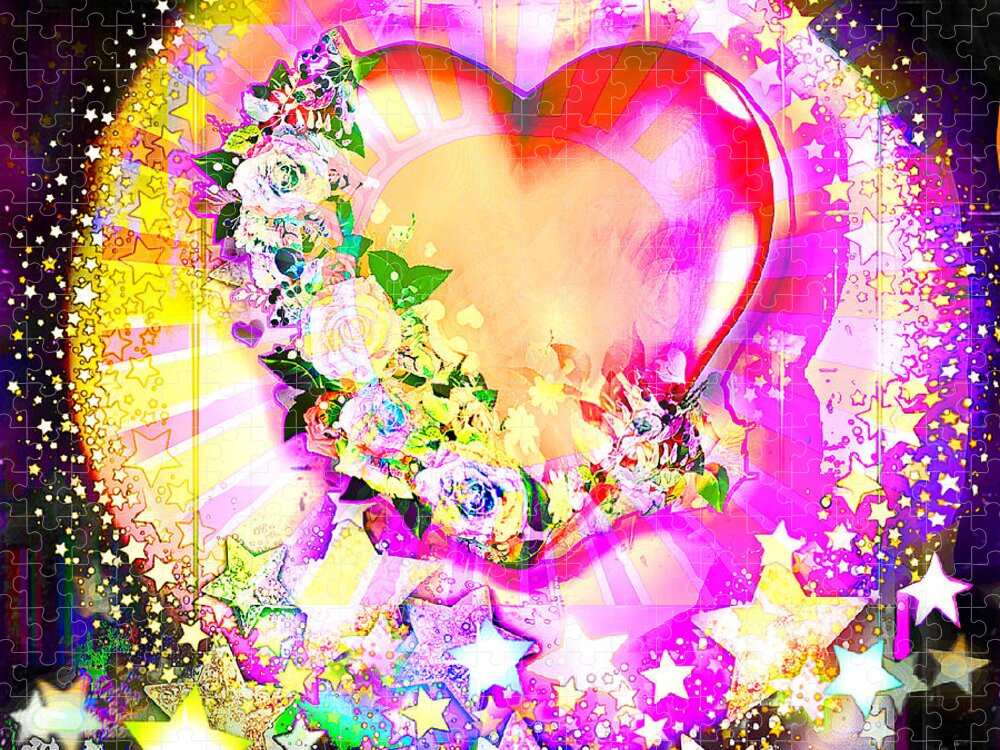 Hearts Jigsaw Puzzle featuring the digital art In Heartbeats by BelleAme Sommers