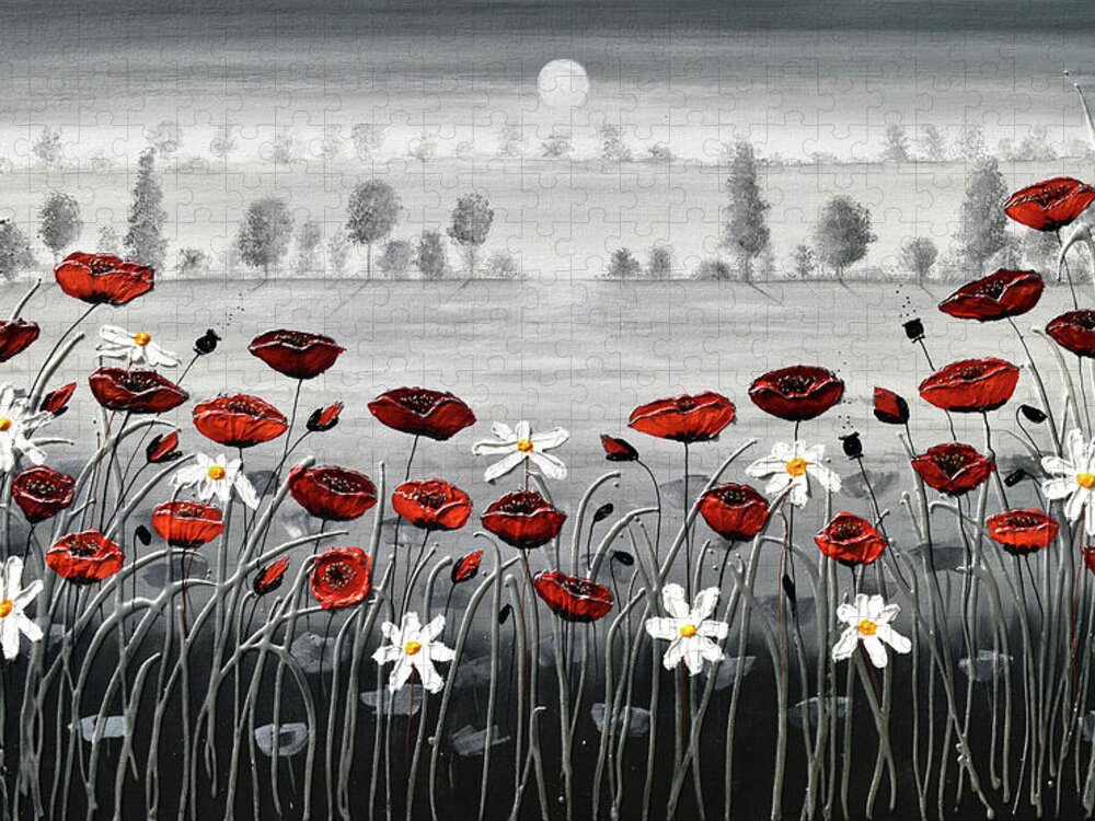 Red Poppies Jigsaw Puzzle featuring the painting In the Distance by Amanda Dagg