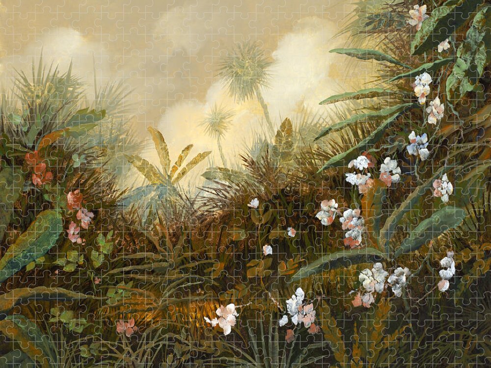 Jungle Jigsaw Puzzle featuring the painting In The Jungle by Guido Borelli