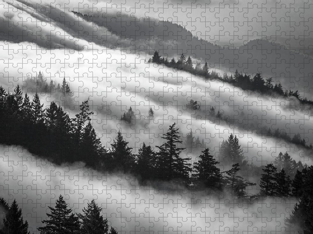 Incoming Fog Jigsaw Puzzle featuring the photograph Incoming fog, Mt. Tamalpais by Donald Kinney