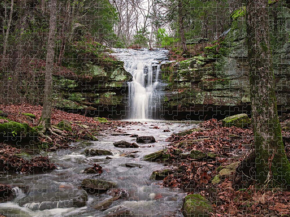 Waterfall Jigsaw Puzzle featuring the photograph Indian Falls by Grant Twiss